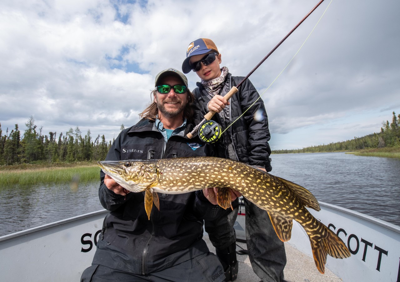 Fly Fishing for Pike and Trout A big northern pike on the fly rod